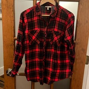 Hesters orchard red and black flannel shirt size XL